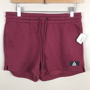 Reebok Women's Small Burgundy Sweatpant Shorts. NEW